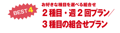 お好きな種目を選べる組合せ 2種目・週2回プラン／3種目の組合せプラン